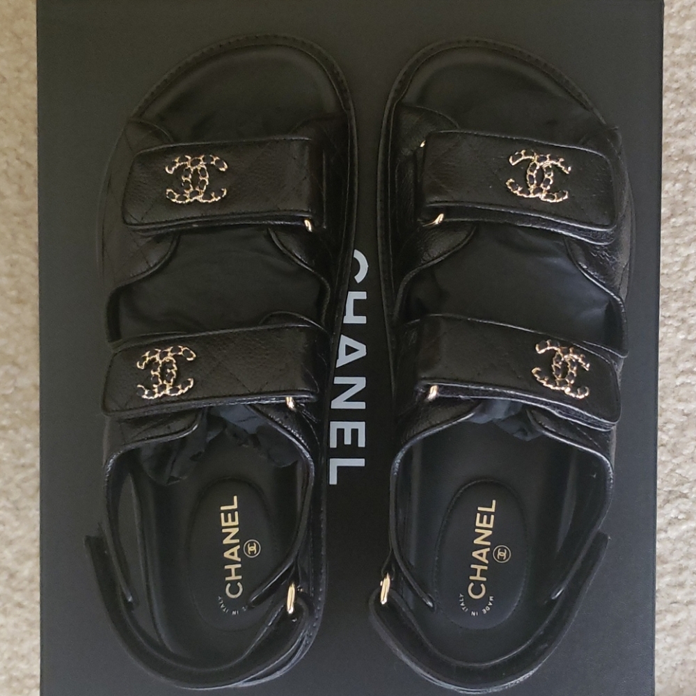 SS21 CHANEL Caviar Dad Sandals